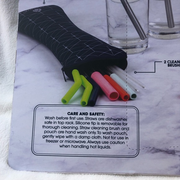 NWT Manna Stainless Steel Reusable Straws 13pc Set - Picture 8 of 14